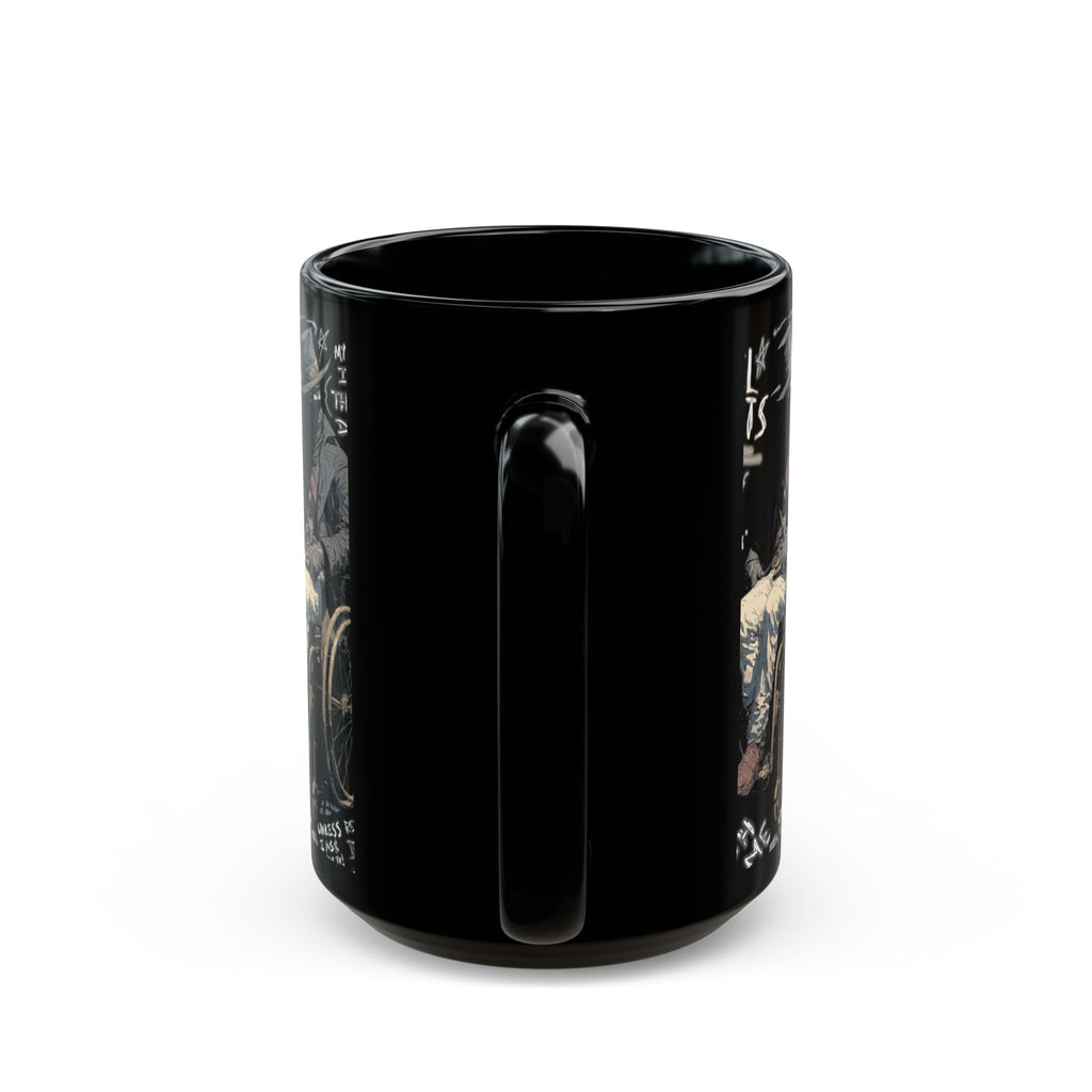 Wheelchair Bandit Black Mug — Disability Coffee Cup