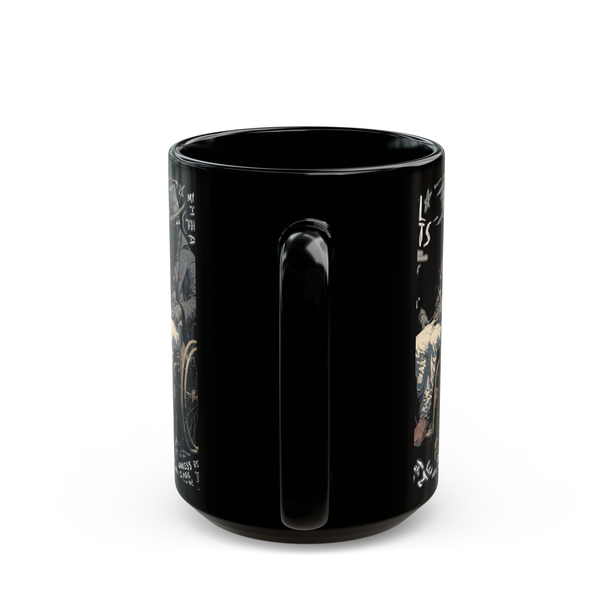 Wheelchair Bandit Black Mug — Disability Coffee Cup