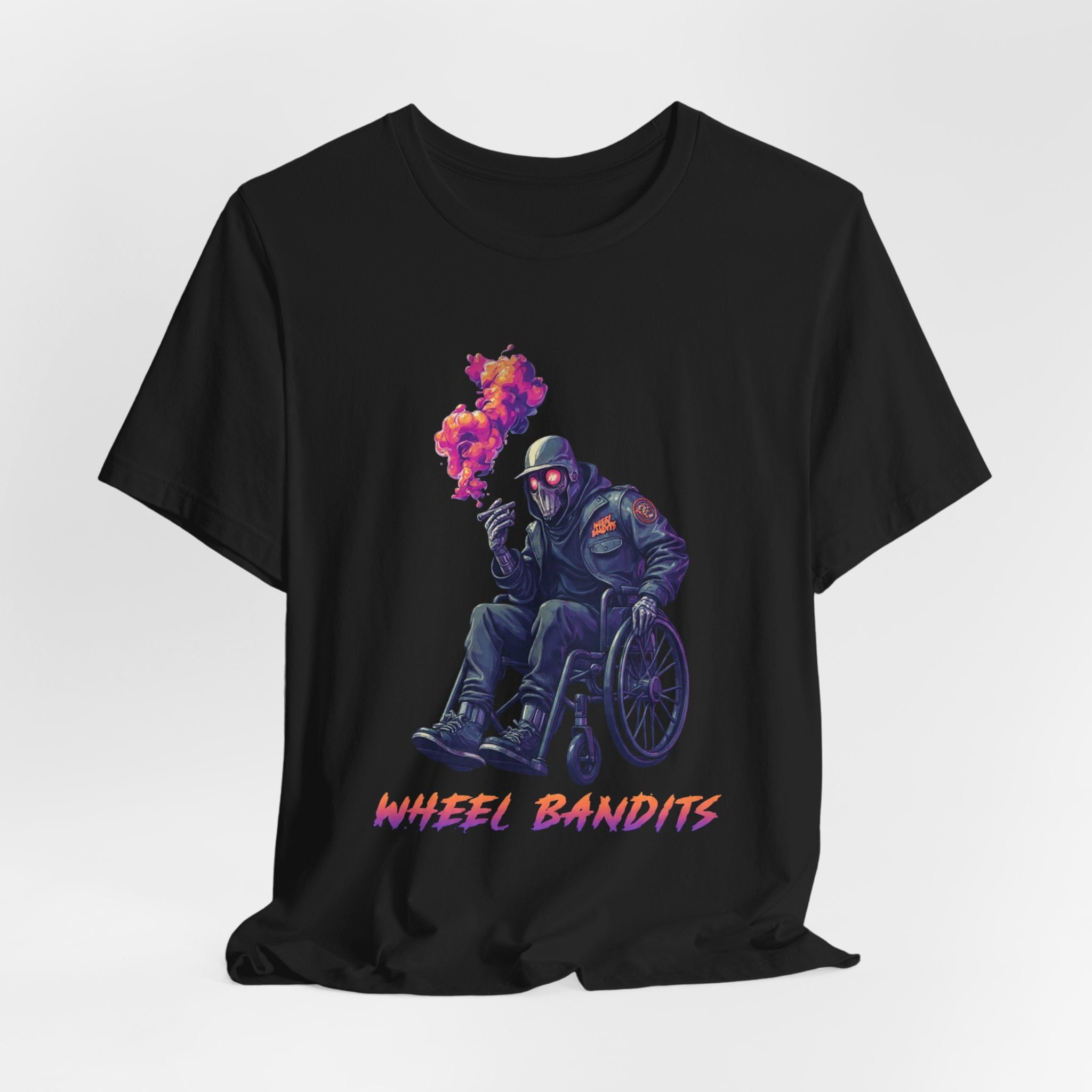 Wheel Bandits Neon T‑Shirt — Edgy Wheelchair Rider Graphic Tee