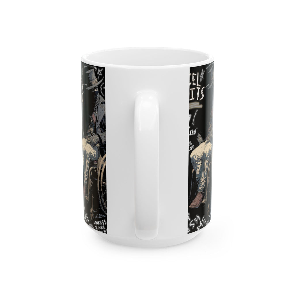 Wheelchair Bandit Ceramic Mug — Disability Coffee Cup (11oz/15oz)