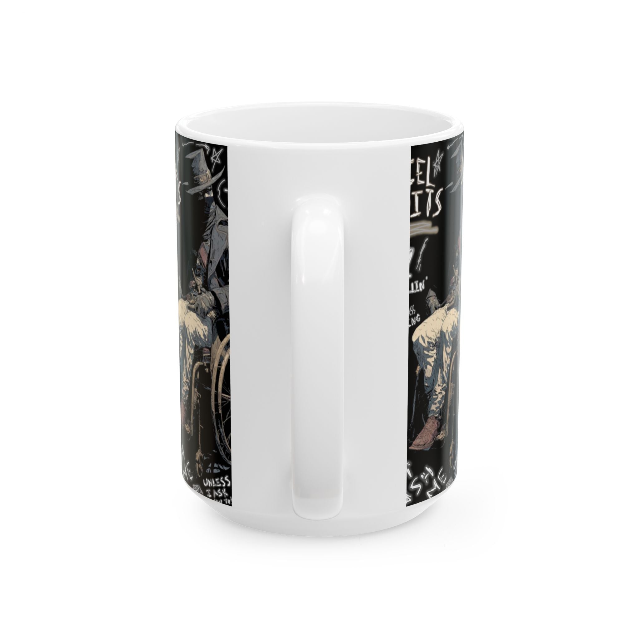 Wheelchair Bandit Ceramic Mug — Disability Coffee Cup (11oz/15oz)