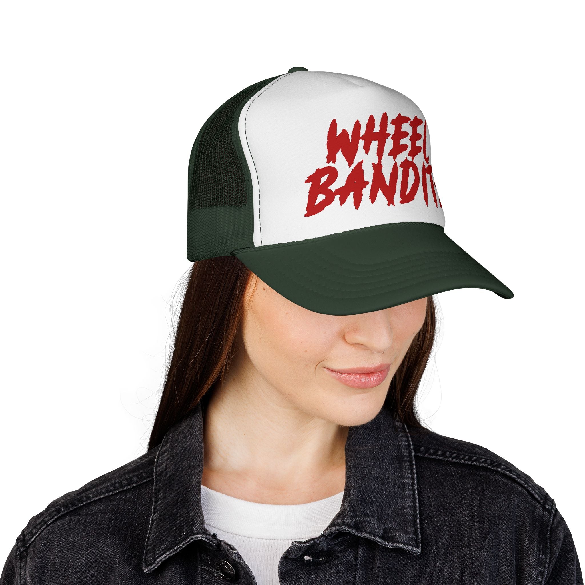 Wheel Bandits Trucker Cap – Retro Red Script Mesh Hat