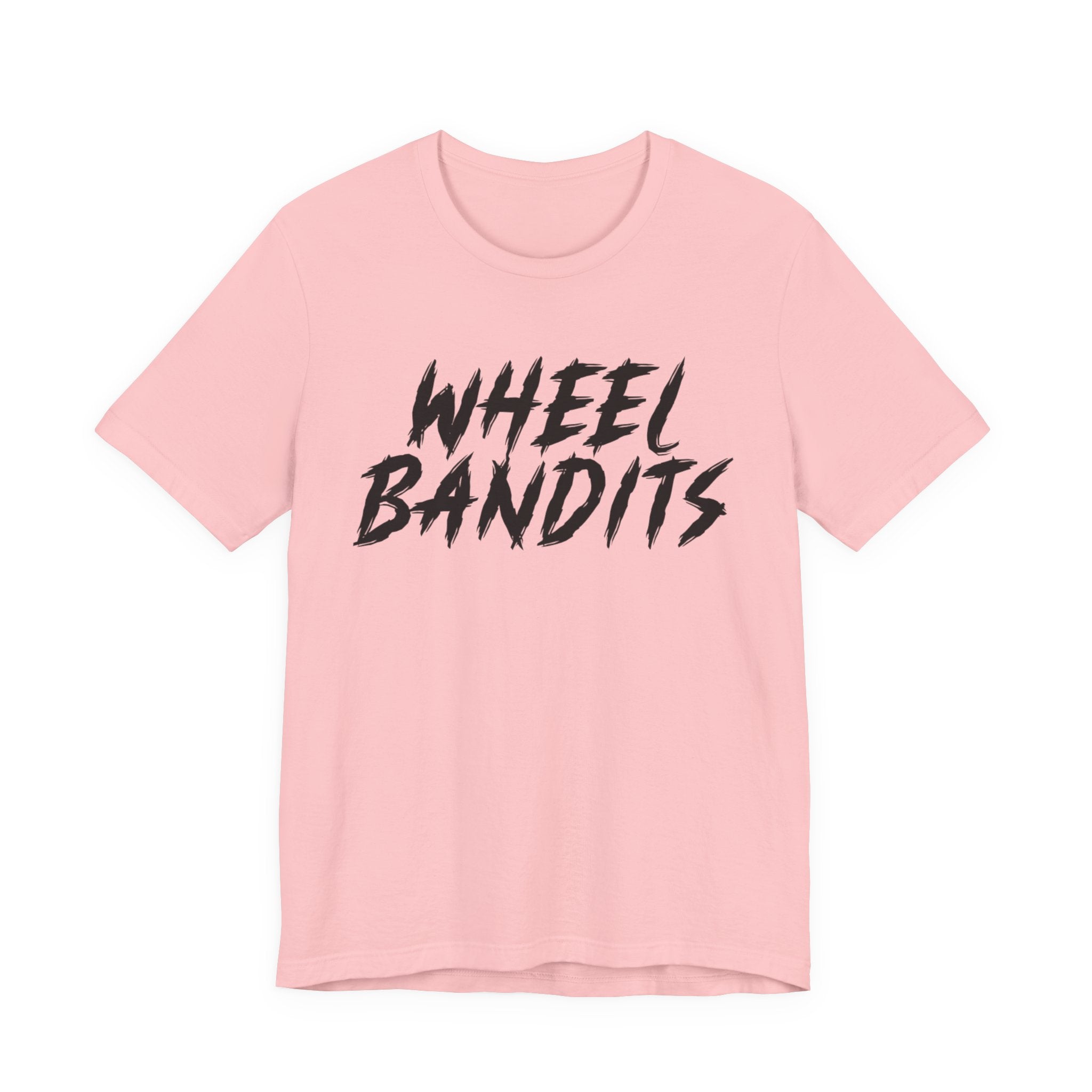 Wheel Bandits Gaffiti Text T‑Shirt – Bold Black Brush Script Tee for Car & BMX Fans