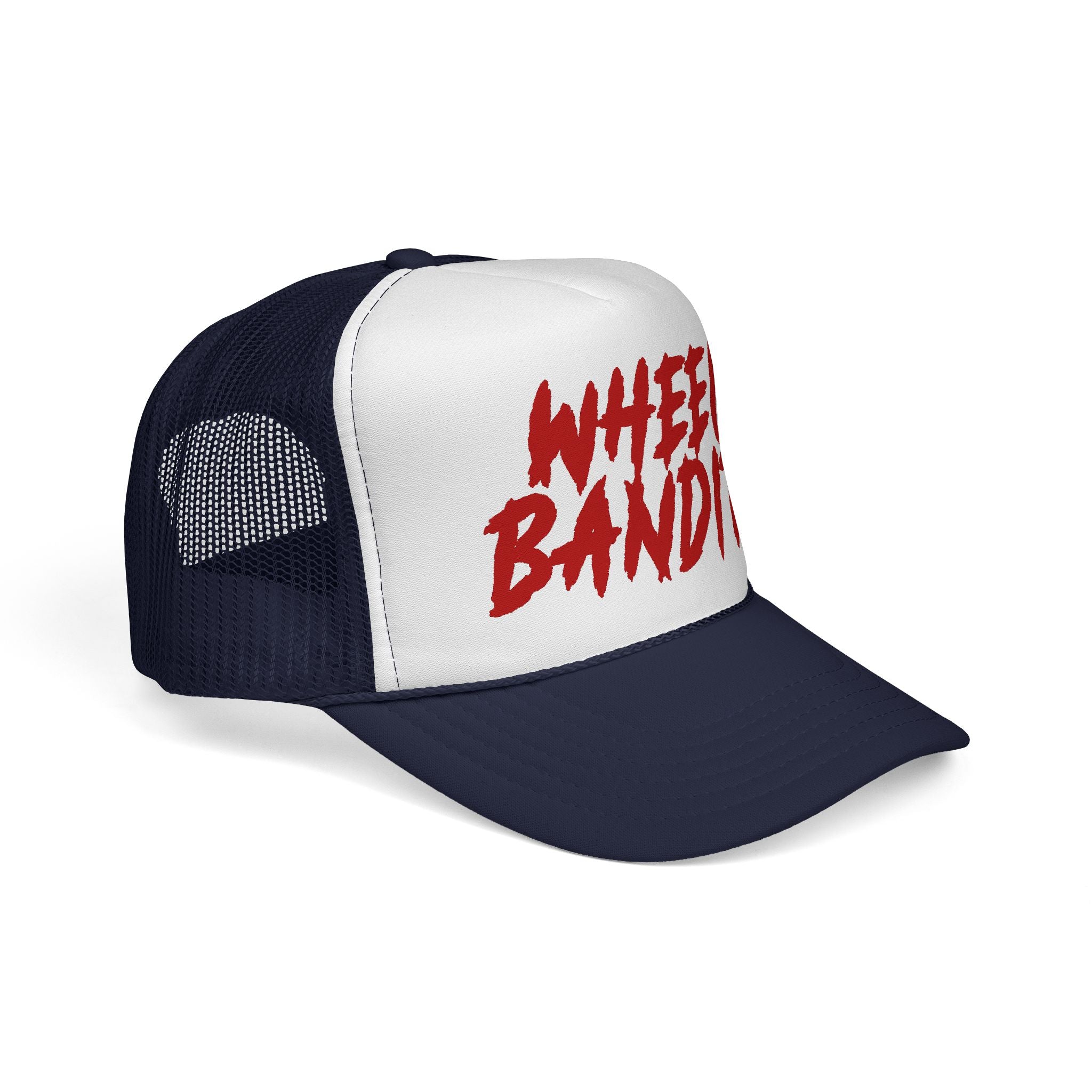 Wheel Bandits Trucker Cap – Retro Red Script Mesh Hat