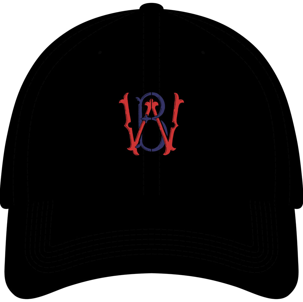 Youth Embroidered Baseball Cap – Red & Blue Monogram 'W' Logo