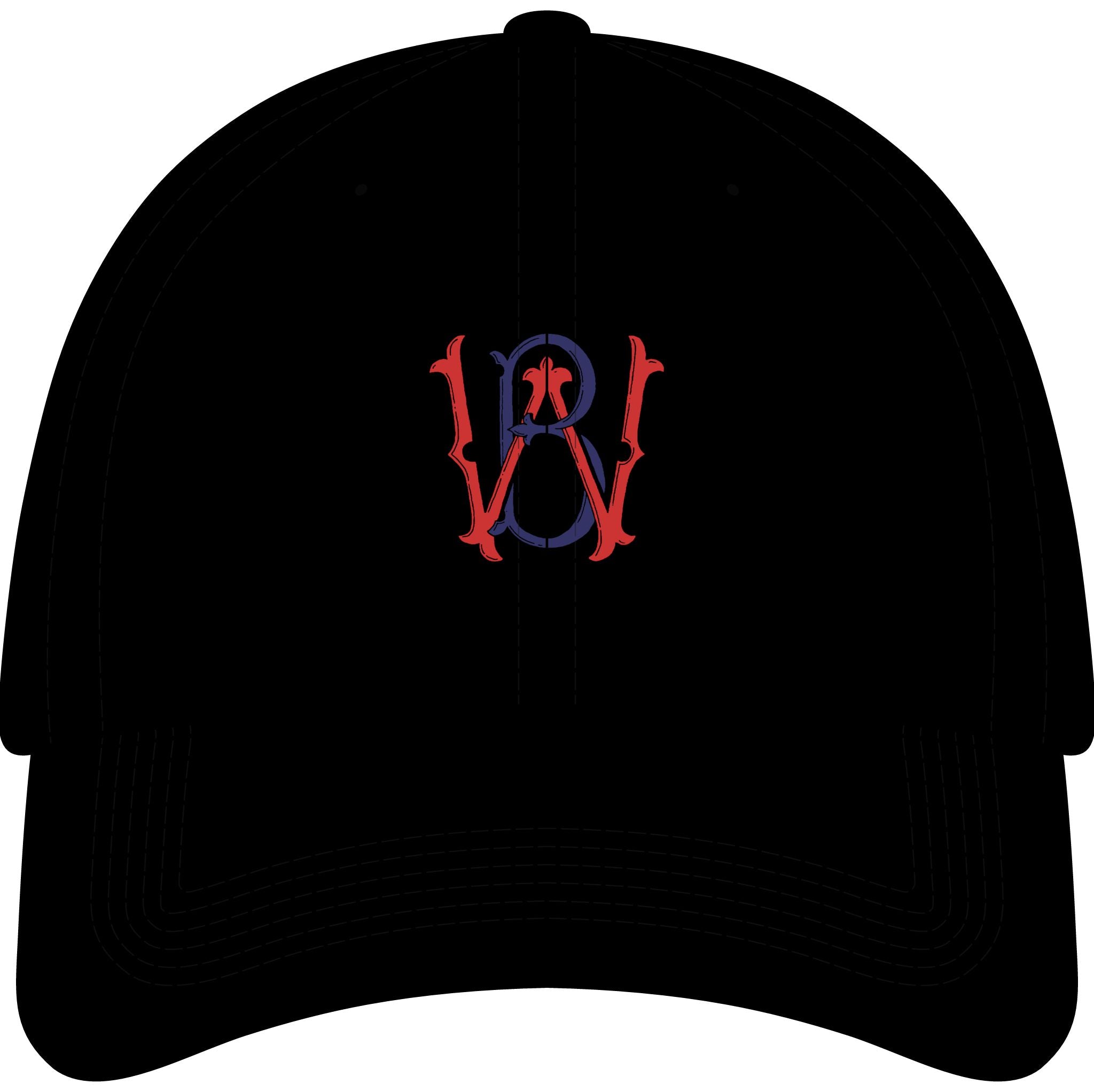 Youth Embroidered Baseball Cap – Red & Blue Monogram 'W' Logo