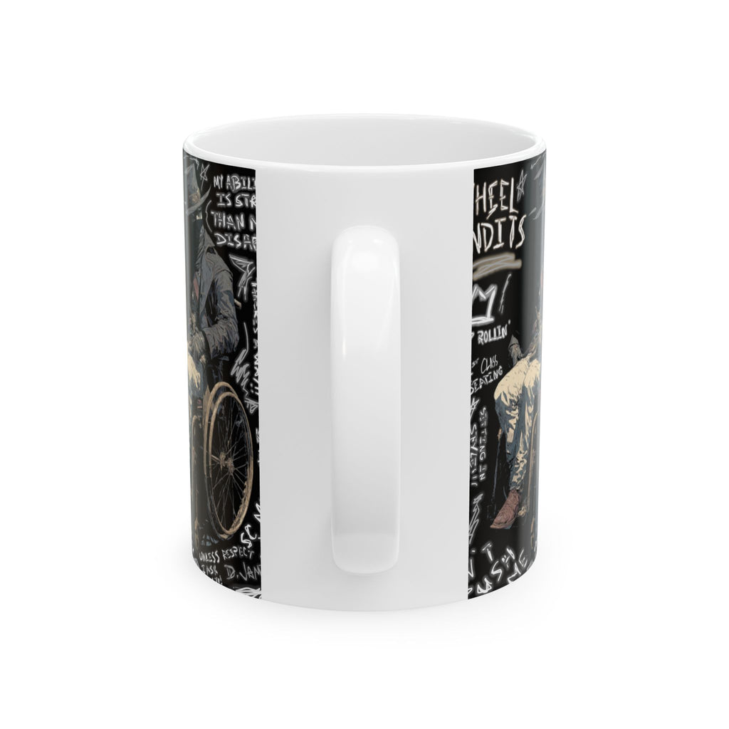 Wheelchair Bandit Ceramic Mug — Disability Coffee Cup (11oz/15oz)