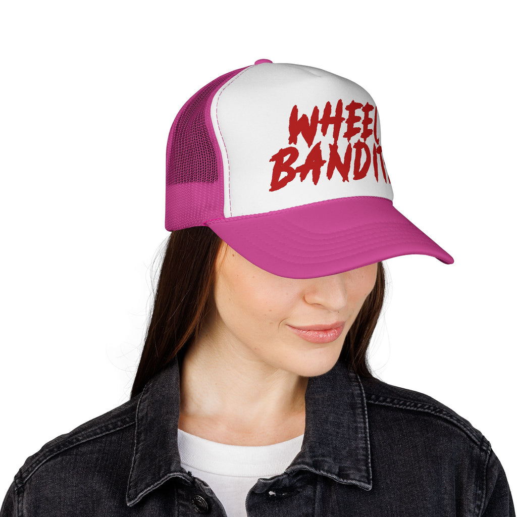 Wheel Bandits Trucker Cap – Retro Red Script Mesh Hat