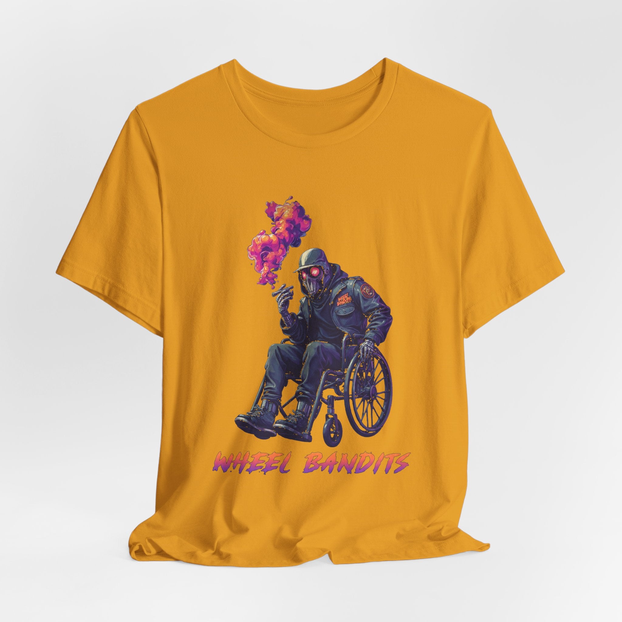 Wheel Bandits Neon T‑Shirt — Edgy Wheelchair Rider Graphic Tee