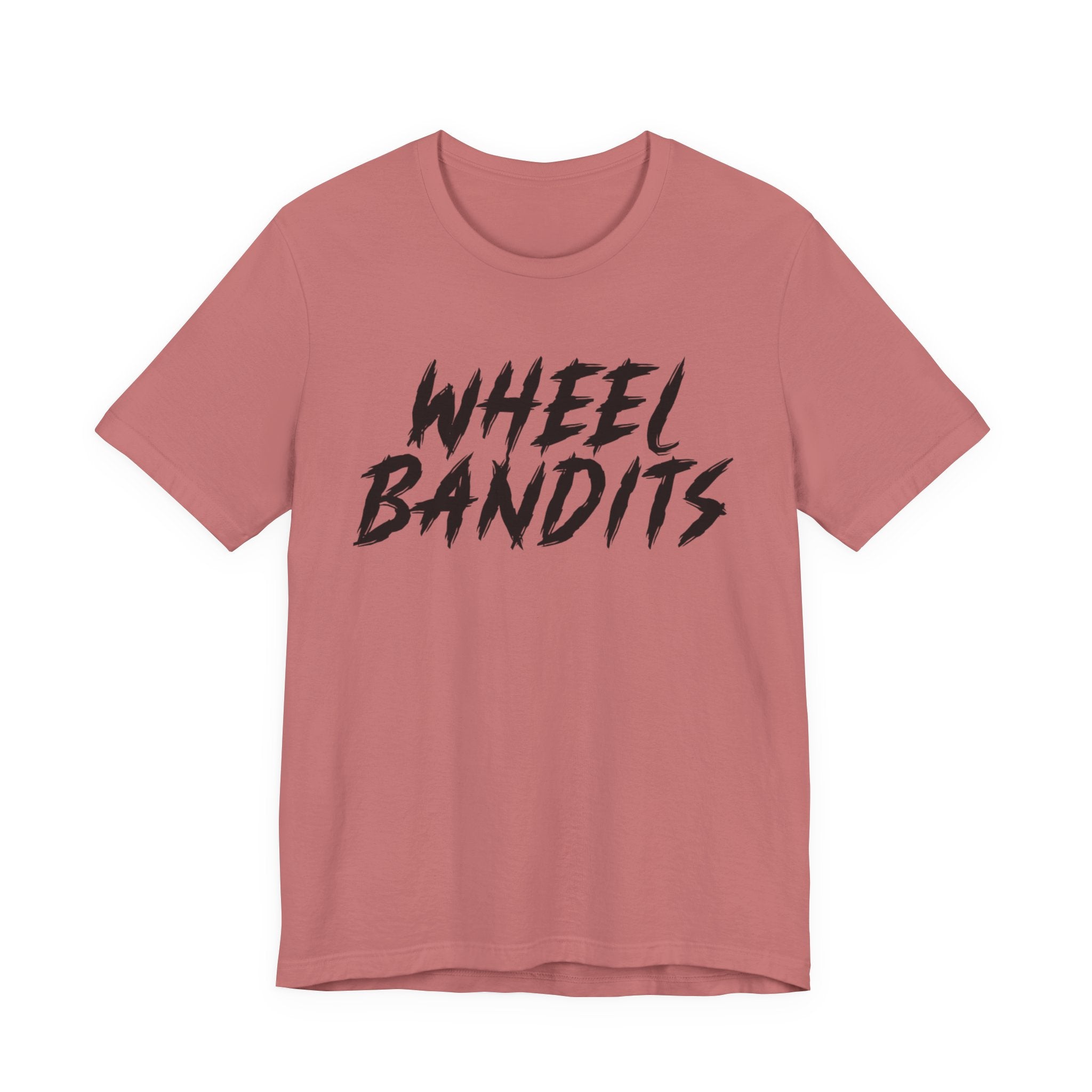 Wheel Bandits Gaffiti Text T‑Shirt – Bold Black Brush Script Tee for Car & BMX Fans