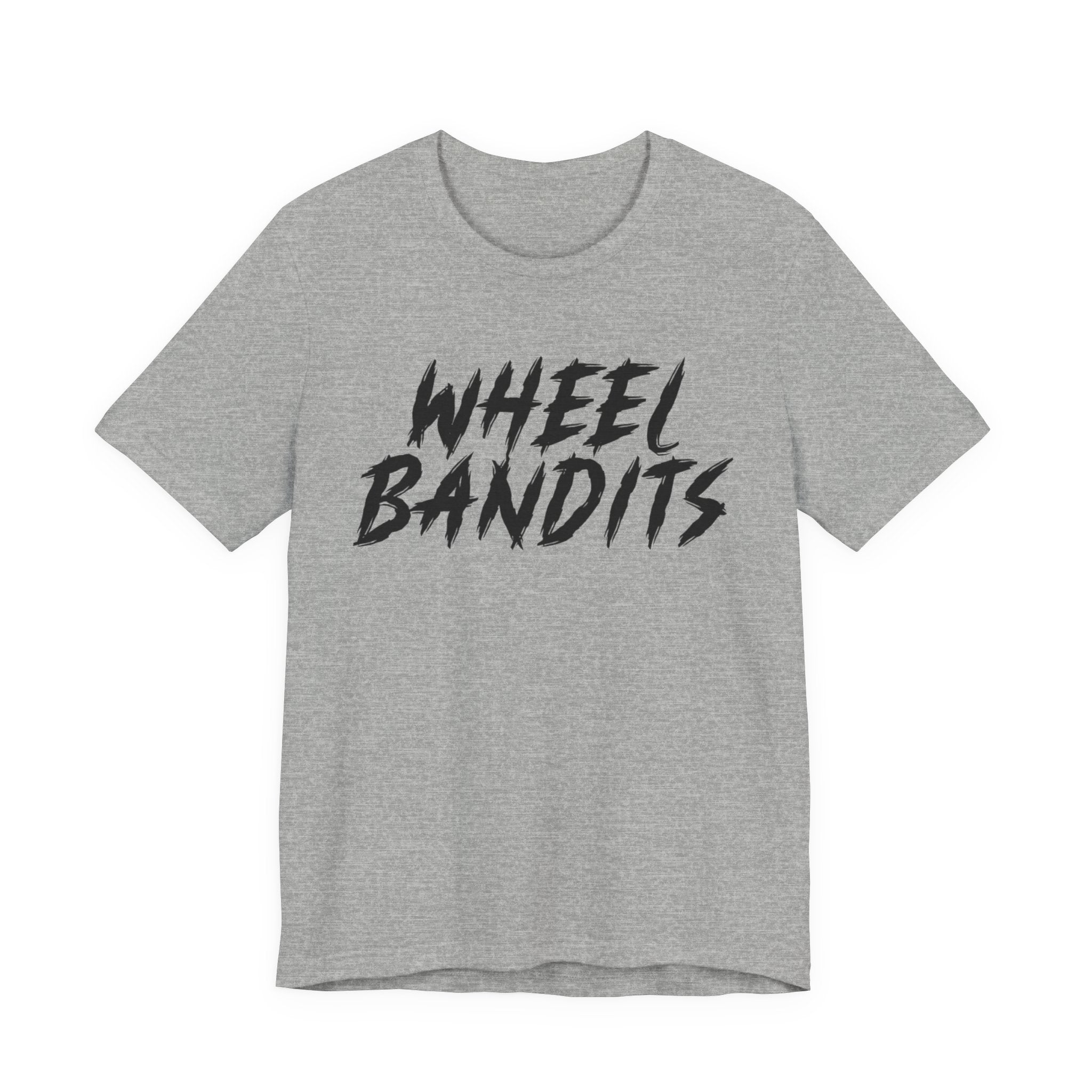 Wheel Bandits Gaffiti Text T‑Shirt – Bold Black Brush Script Tee for Car & BMX Fans