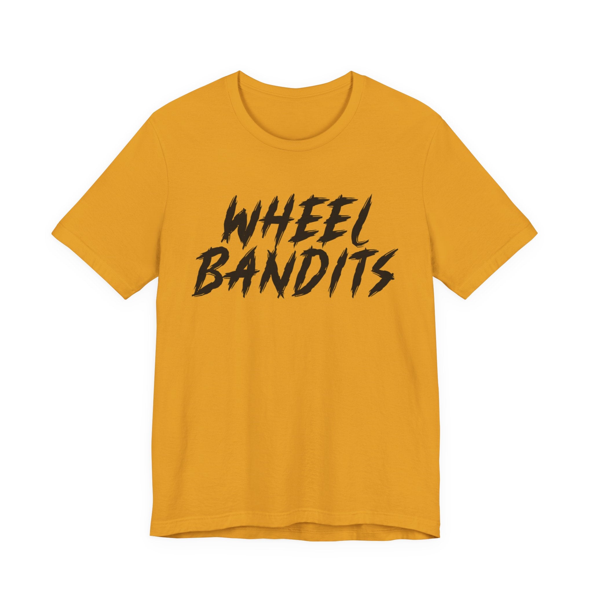 Wheel Bandits Gaffiti Text T‑Shirt – Bold Black Brush Script Tee for Car & BMX Fans