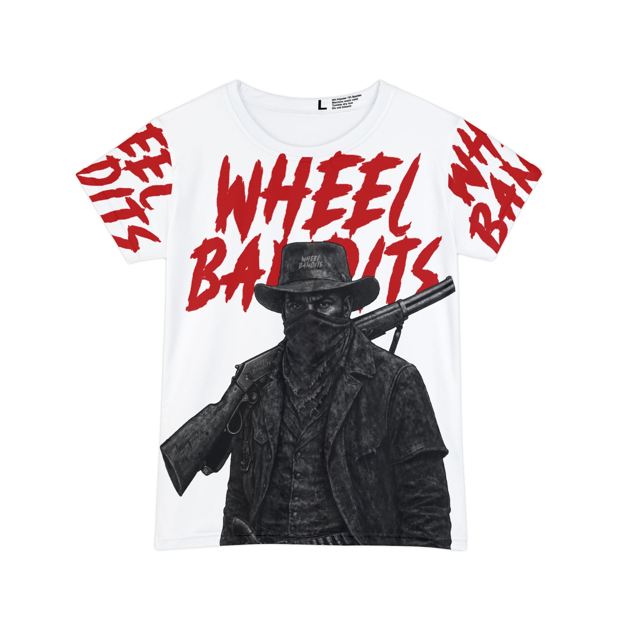 Wheel Bandits Graphic Tee — Vintage Outlaw Western Women's Short Sleeve Shirt