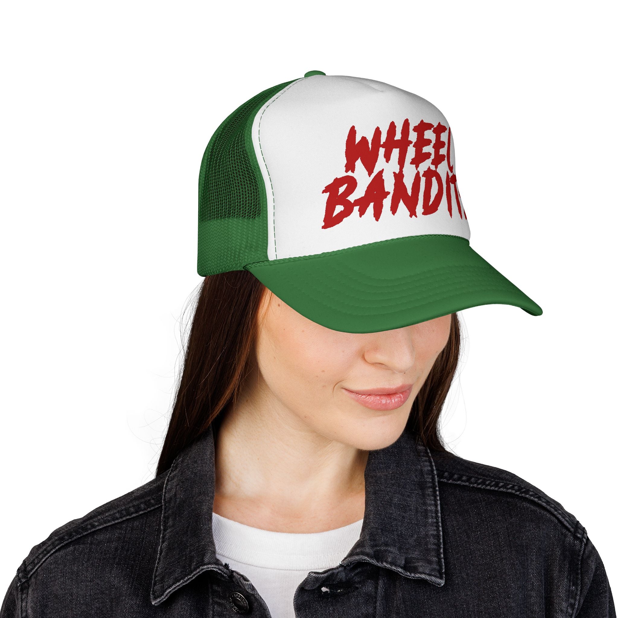 Wheel Bandits Trucker Cap – Retro Red Script Mesh Hat
