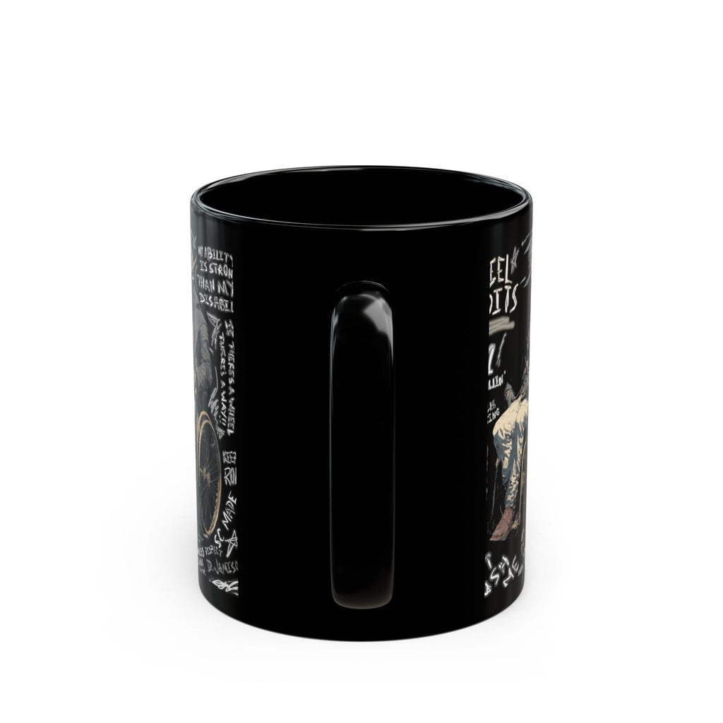 Wheelchair Bandit Black Mug — Disability Coffee Cup