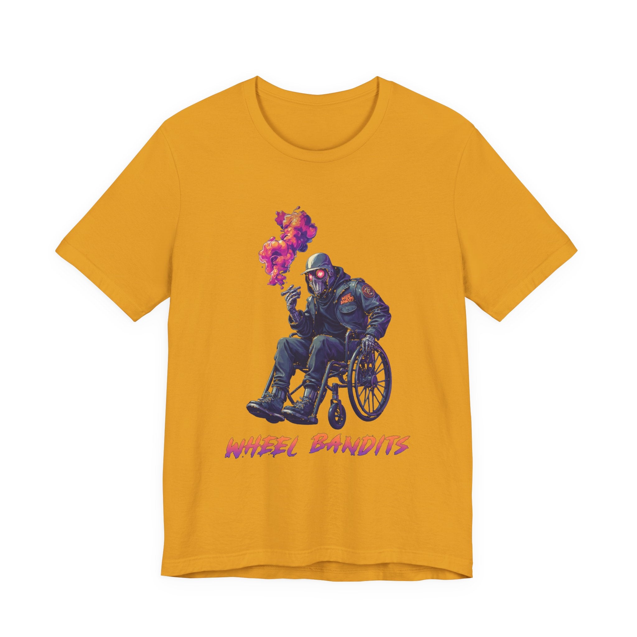 Wheel Bandits Neon T‑Shirt — Edgy Wheelchair Rider Graphic Tee
