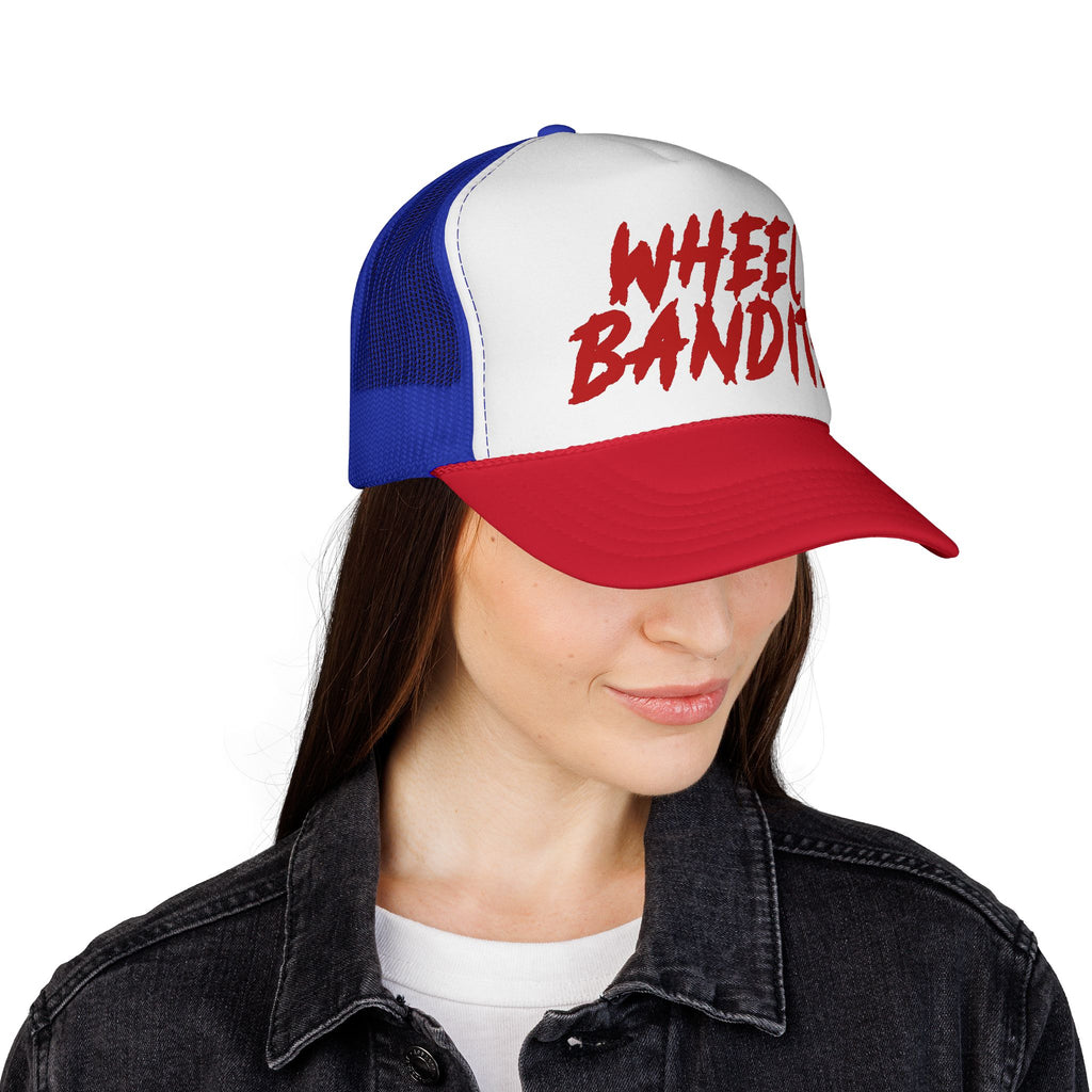 Wheel Bandits Trucker Cap – Retro Red Script Mesh Hat