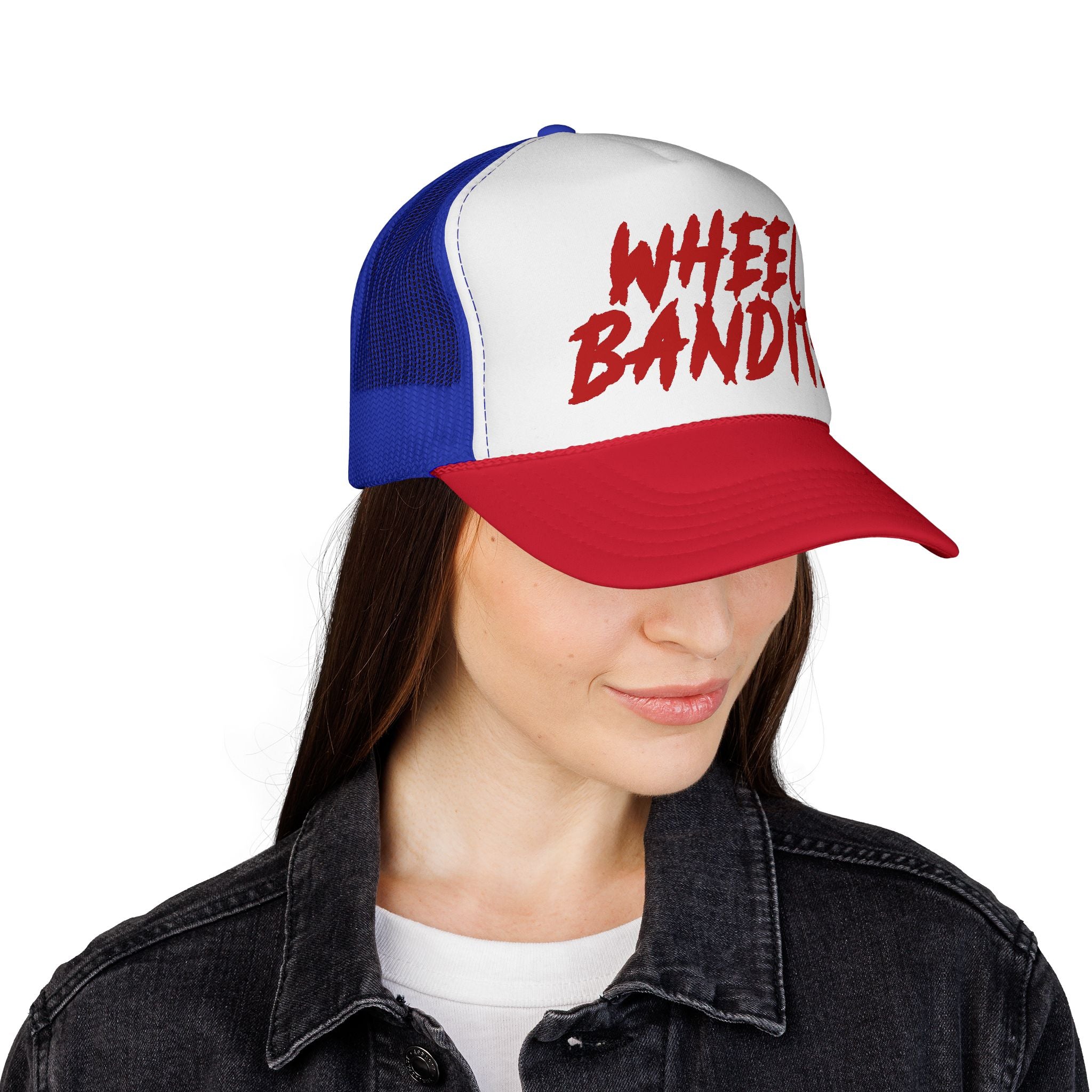 Wheel Bandits Trucker Cap – Retro Red Script Mesh Hat