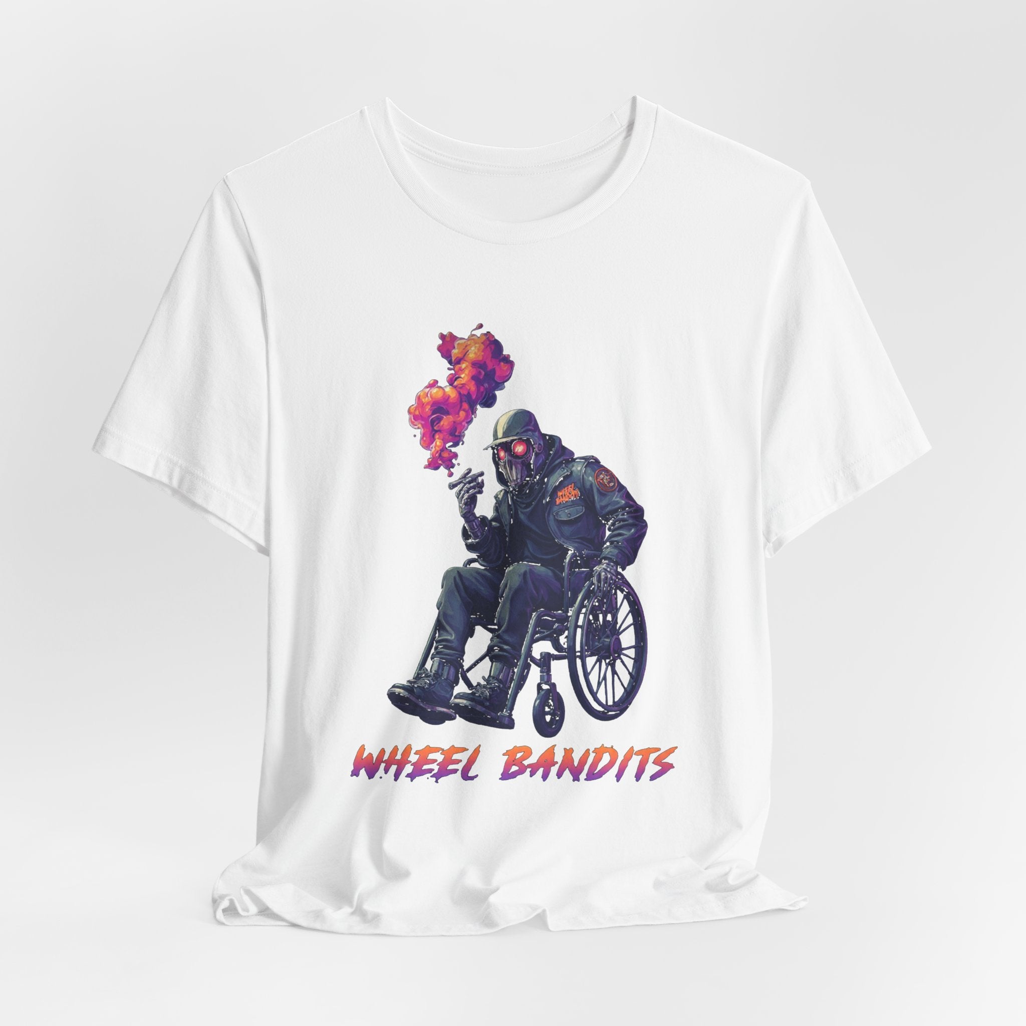 Wheel Bandits Neon T‑Shirt — Edgy Wheelchair Rider Graphic Tee