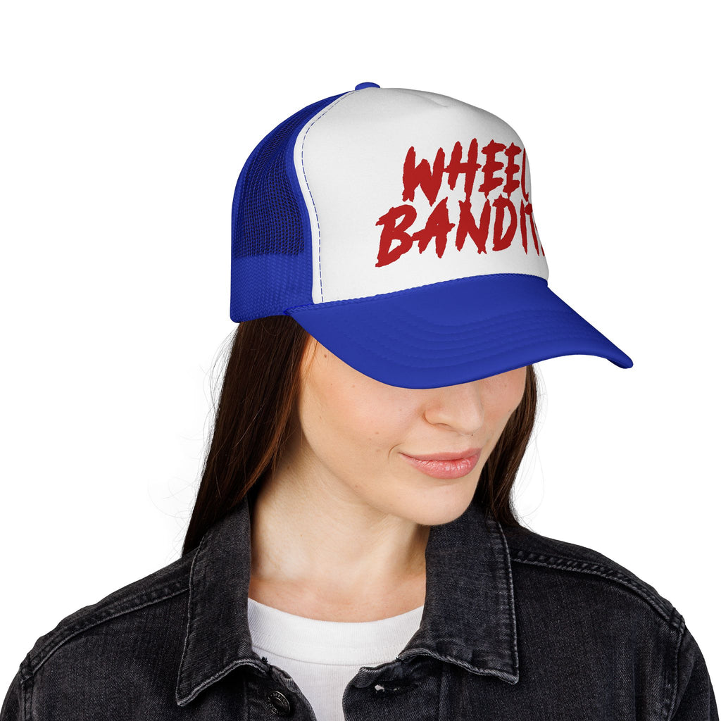 Wheel Bandits Trucker Cap – Retro Red Script Mesh Hat