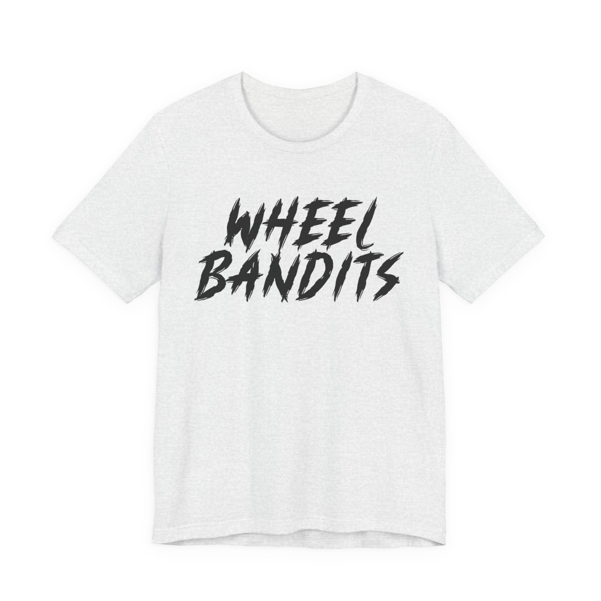 Wheel Bandits Gaffiti Text T‑Shirt – Bold Black Brush Script Tee for Car & BMX Fans