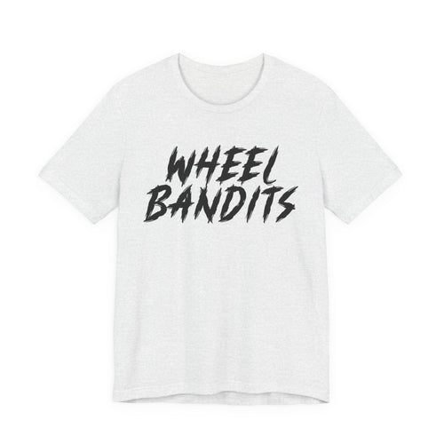Wheel Bandits Gaffiti Text T‑Shirt – Bold Black Brush Script Tee for Car & BMX Fans
