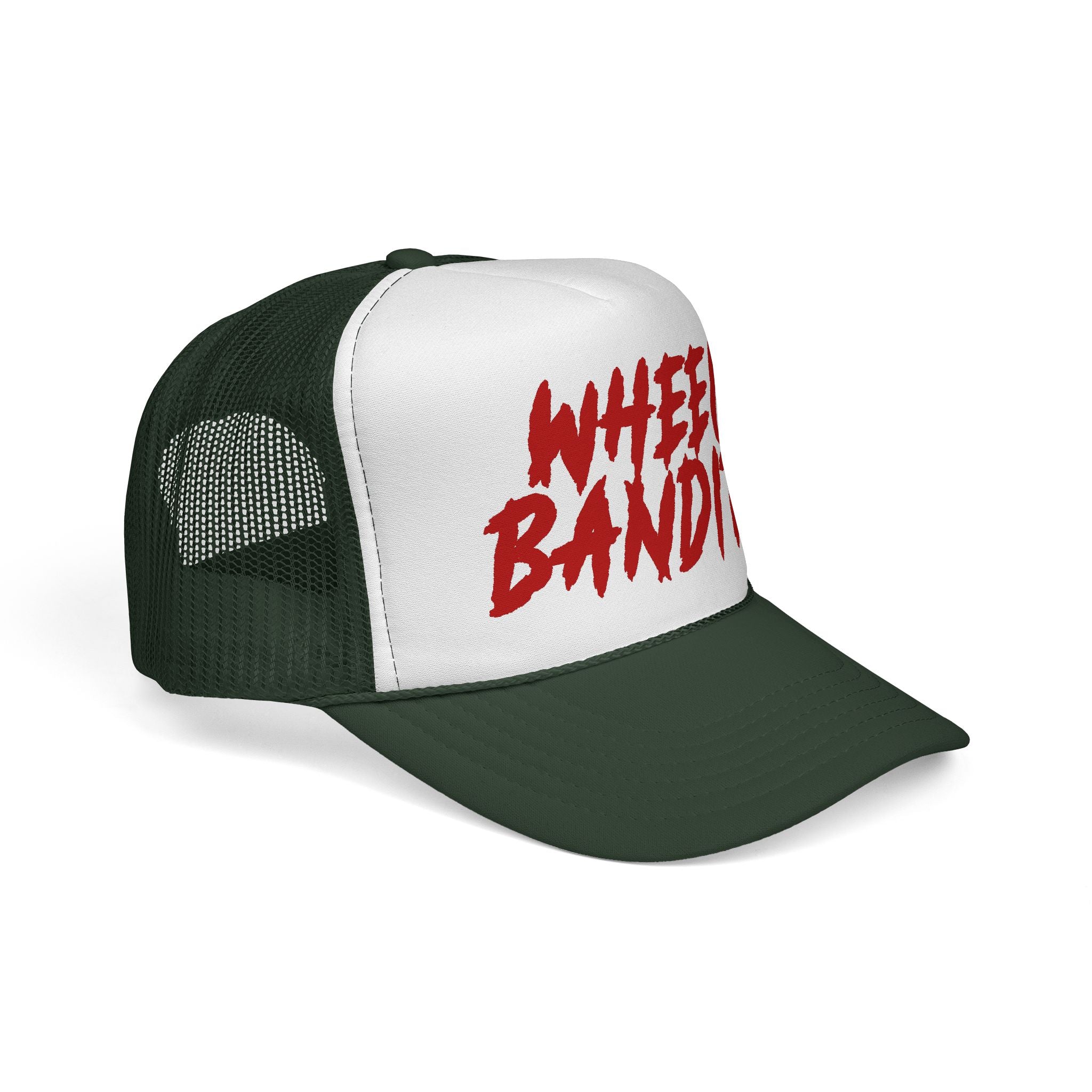 Wheel Bandits Trucker Cap – Retro Red Script Mesh Hat