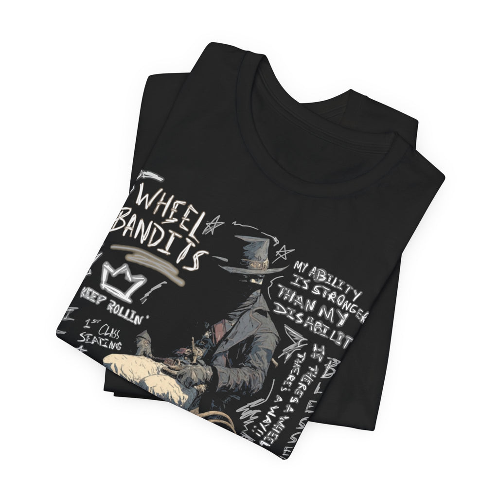 Wheel Bandits T‑Shirt — Vintage Wheelchair Rider Graphic Tee